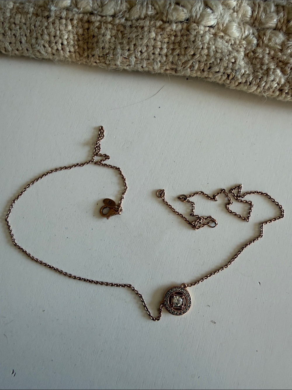 Pandora Rose Gold-Tone Halo Pendant Necklace with Center Stone